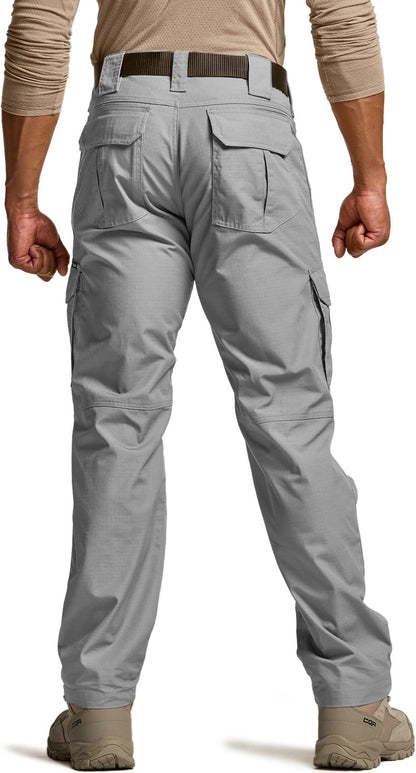 CQR Men's Tactical Pants, Water Resistant Ripstop Cargo Pants, Lightweight EDC Work Hiking Pants, Outdoor Apparel, Duratex Mag Pocket Stone, 30W x 30L