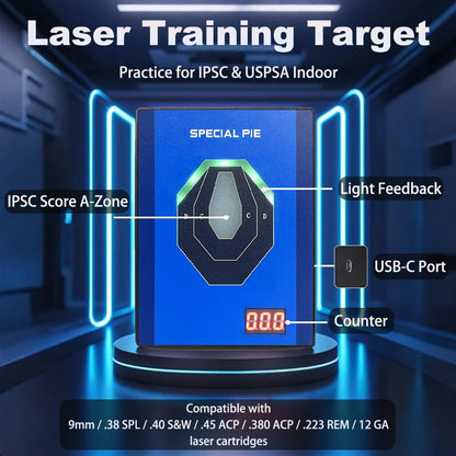Dry Fire Laser Training System, Laser Target for Dry Fire Shooting Compatible with Most Laser Cartridges, Steel Plate Sound & Immediate Flash Feedback, Ideal for IPSC, IDPA & USPSA