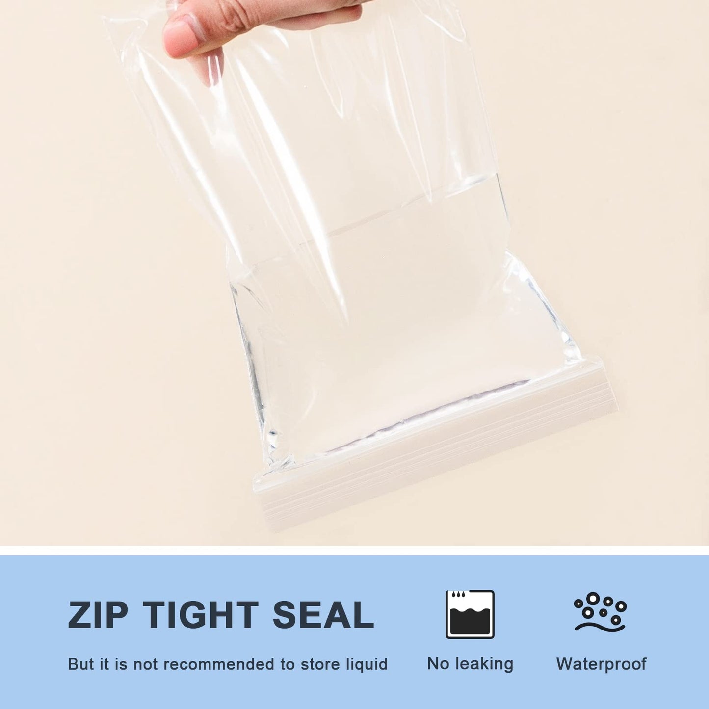 joybest 100 Count 9 x 12 Inch Clear Zip Plastic Poly Bags, Reclosable Zip Plastic Bags with Resealable Lock Seal Zipper