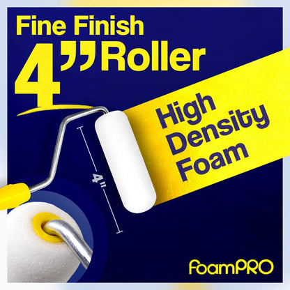 FoamPRO 163-P, 165-5 | 4” Fine Finish Foam Roller Refills (5 Pack) | Foam Paint Roller Covers | Home Painting Supplies & Paint Tools