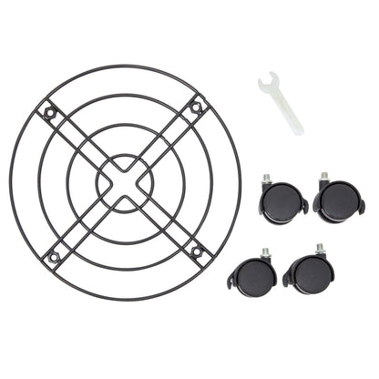 Bright Creations Plant Stand with Wheels - 10.6 in Diameter, Black, Pack of 4, Modern - Metal Rolling Plant Stand Base with 360-Degree Rotation & Locking Casters for Indoor & Outdoor Planter Pots