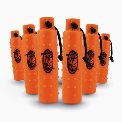 HuntEmUp 2" Plastic Dog Training Bumper – Knobby Retrieving Dummy for Retriever & Hunting Dog Training – Floating Water Training Dummy – Orange (1 Pack)