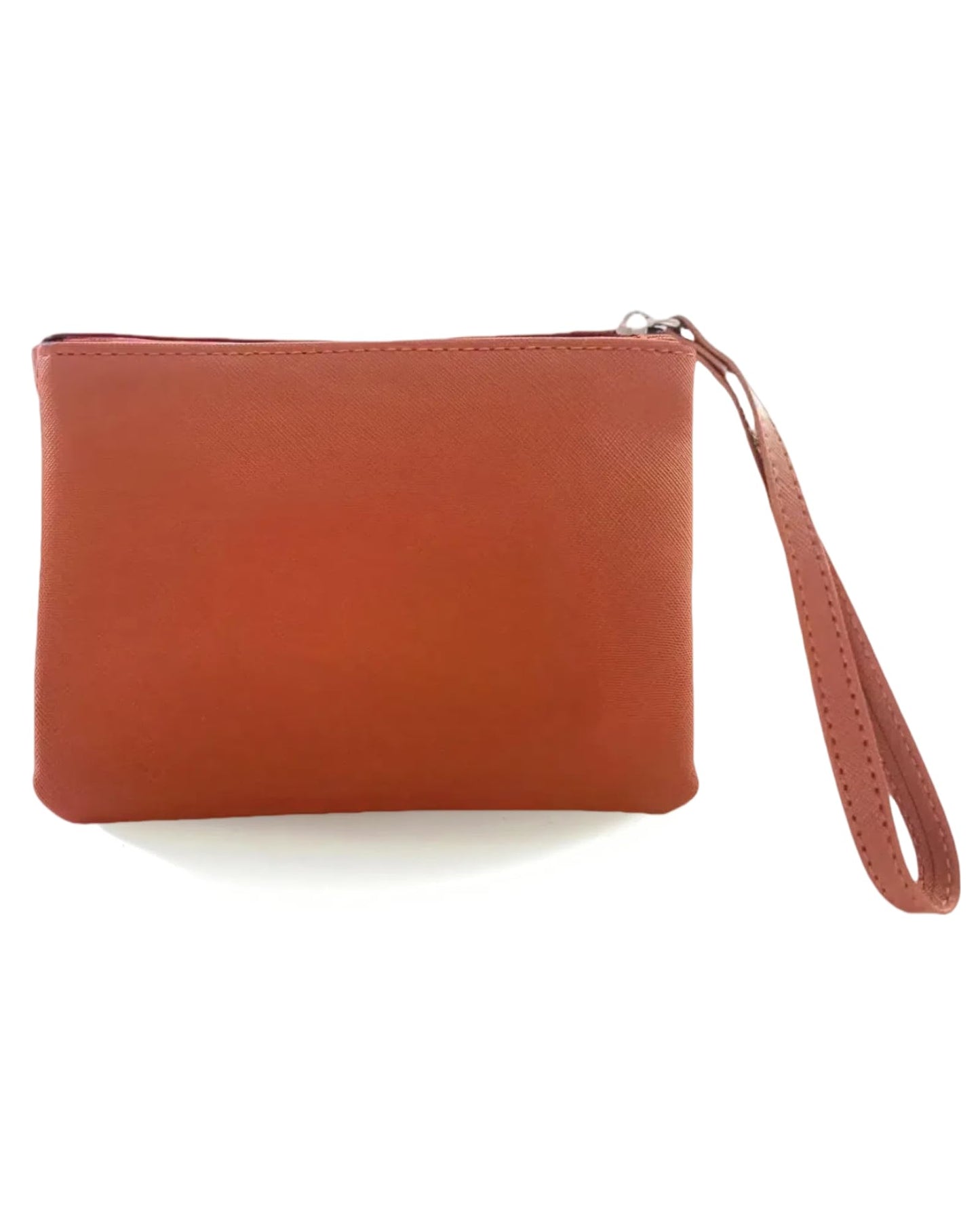 4.5 x 6.5 Clutch Stadium Approved, Leather Coin Purse for Women Wristlet Money Pouches for Cash Car Change with Zipper Lipstick Holder, Extra Small Makeup Bag for Purse Organizer Insert, Brown