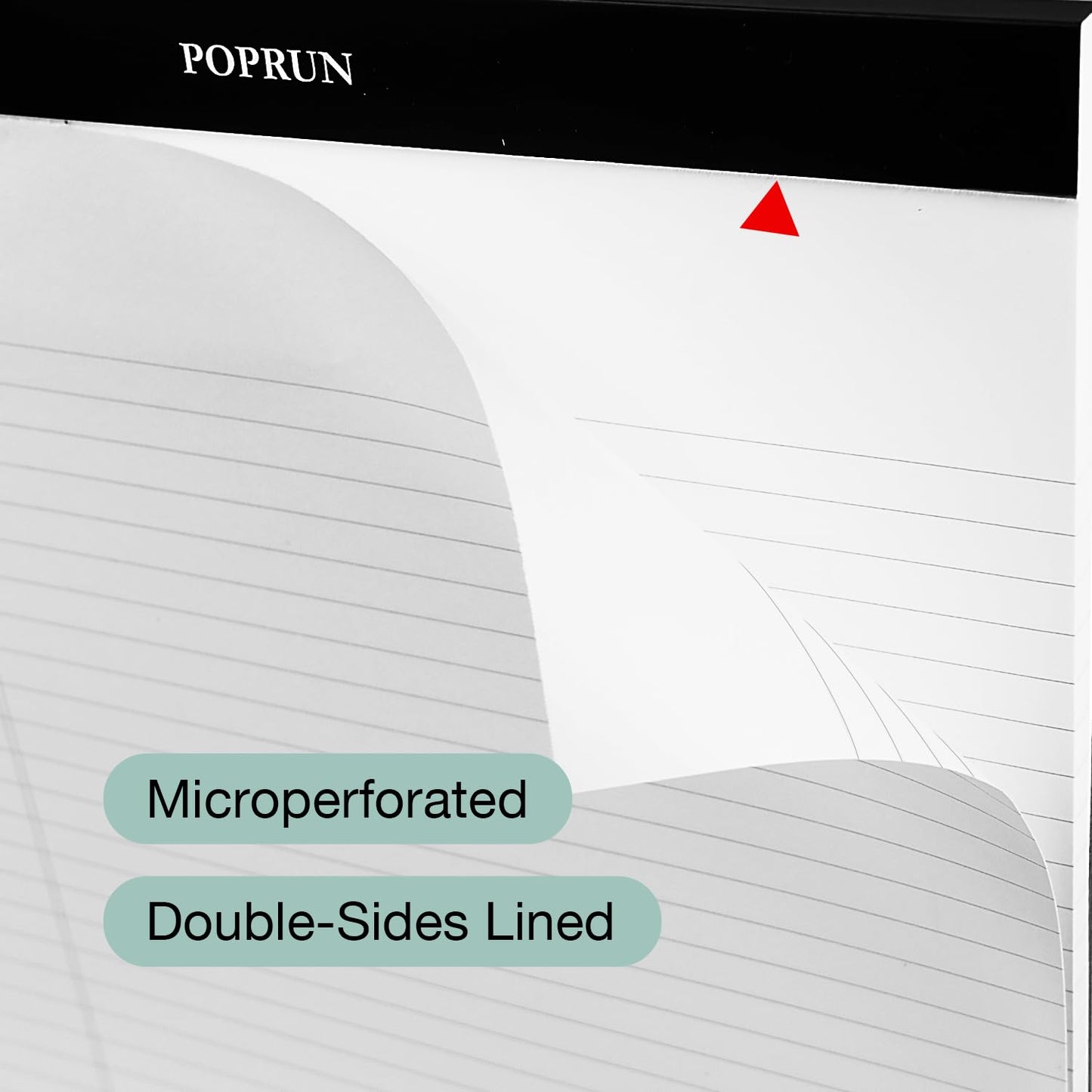 POPRUN White Legal Pads 8.5 x 11.75 Wide Ruled, 100GSM Writing Paper Pad, Bulk Lined Notepad Notebooks for Work School, Classroom Office Supplies, 3 Pack