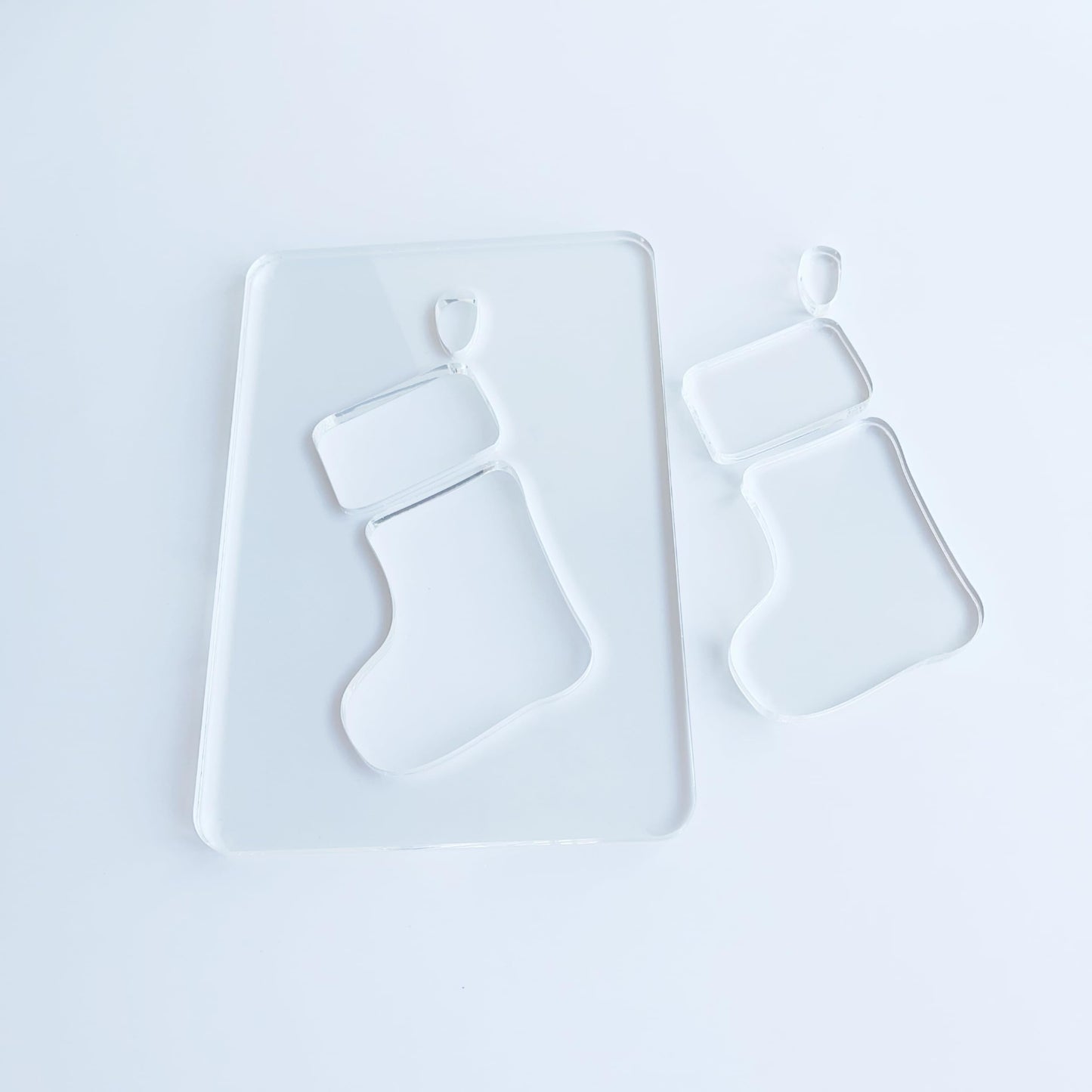Christmas Router Template for Lanterns, 5.5 x 8 inches, Acrylic Holiday Woodworking Templates (Stocking)