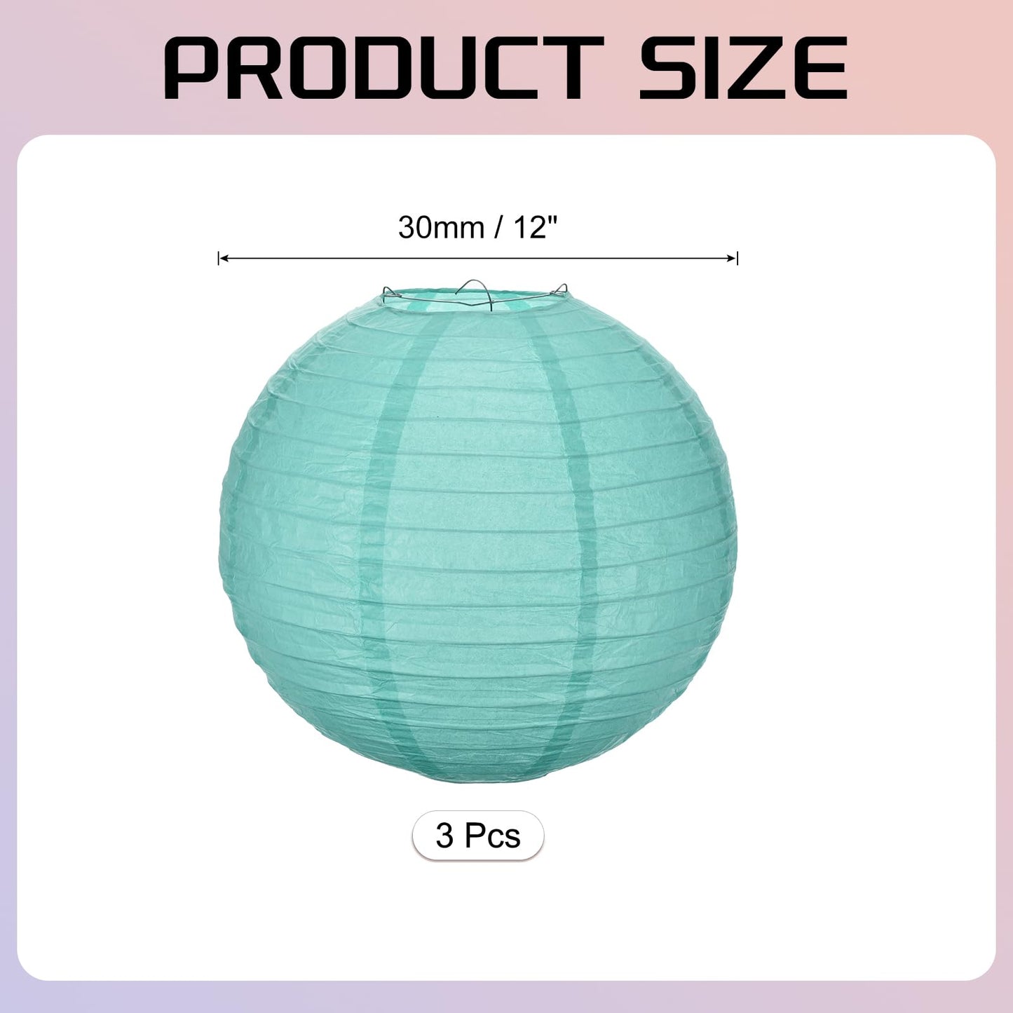 MECCANIXITY 3PCS Paper Lanterns Decorative, 12 Inch Blue Round Hanging Ball Lantern Chinese Lanterns for Home Decor, Birthday, Wedding,Christmas Party