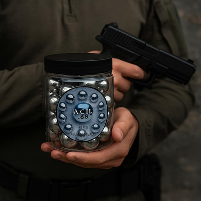 Premium Aluminium Balls .68 Cal. Solid Resuable Paintballs Powerballs for Target Practice, Training and Defense Pistols in 68 Caliber (40 pcs)