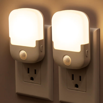 Briignite Night Lights Plug into Wall, Modern LED Night Light Plug in, Dusk to Dawn Sensor, Soft White 3000K, 0-100LM Adjustable Brightness, Dimmable NightLight for Hallway, Bedroom, Stairway, 2 Pack