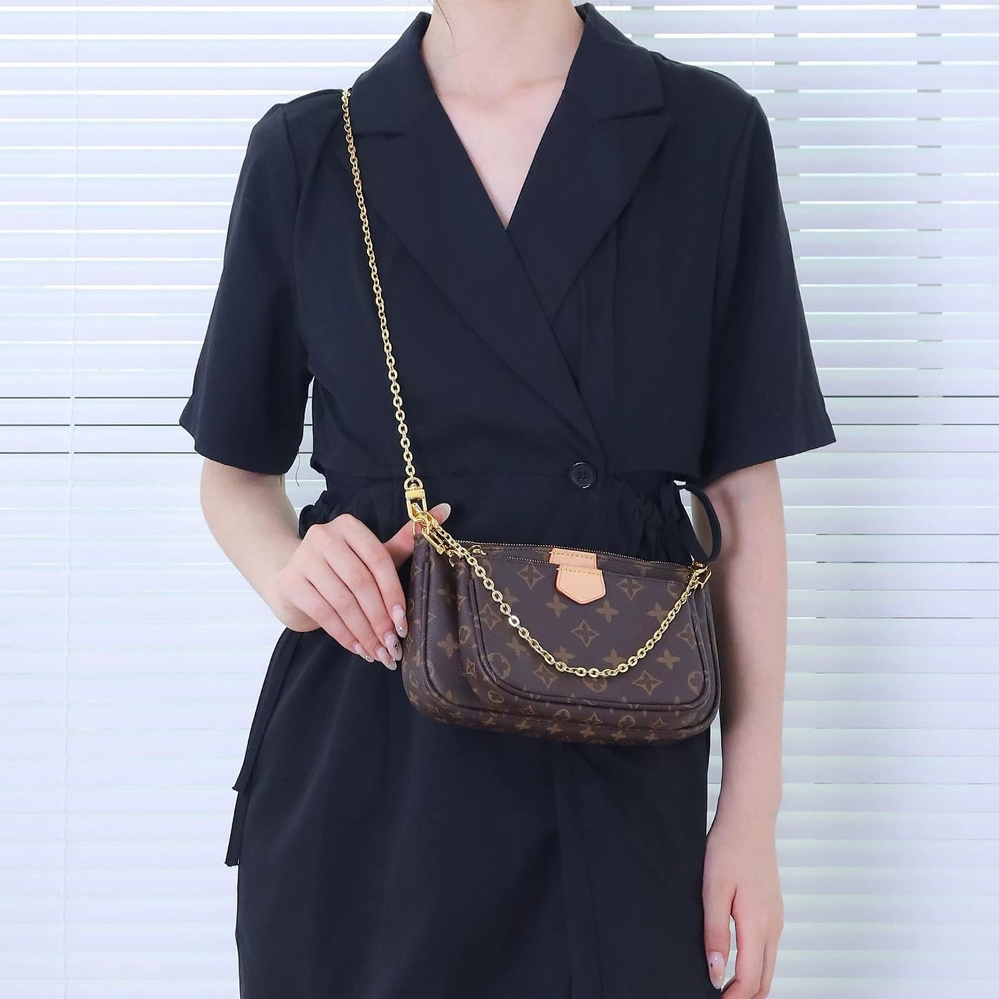 BEUDW Purse Chain Strap Crossbody Gold Chain Shoulder Bag Replacement Strap（Length:34.4inch）