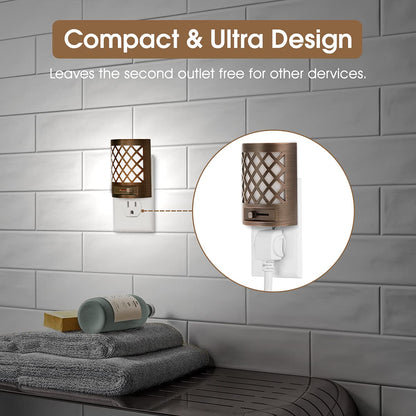 Night Light, Nights Lights Plug Into Wall [2 Pack], Plug in Night-Light, Nightlight, Dusk to Dawn Sensor, Adjustable Brightness Nightlights for Bathroom, Hallway, Stairway, Soft White