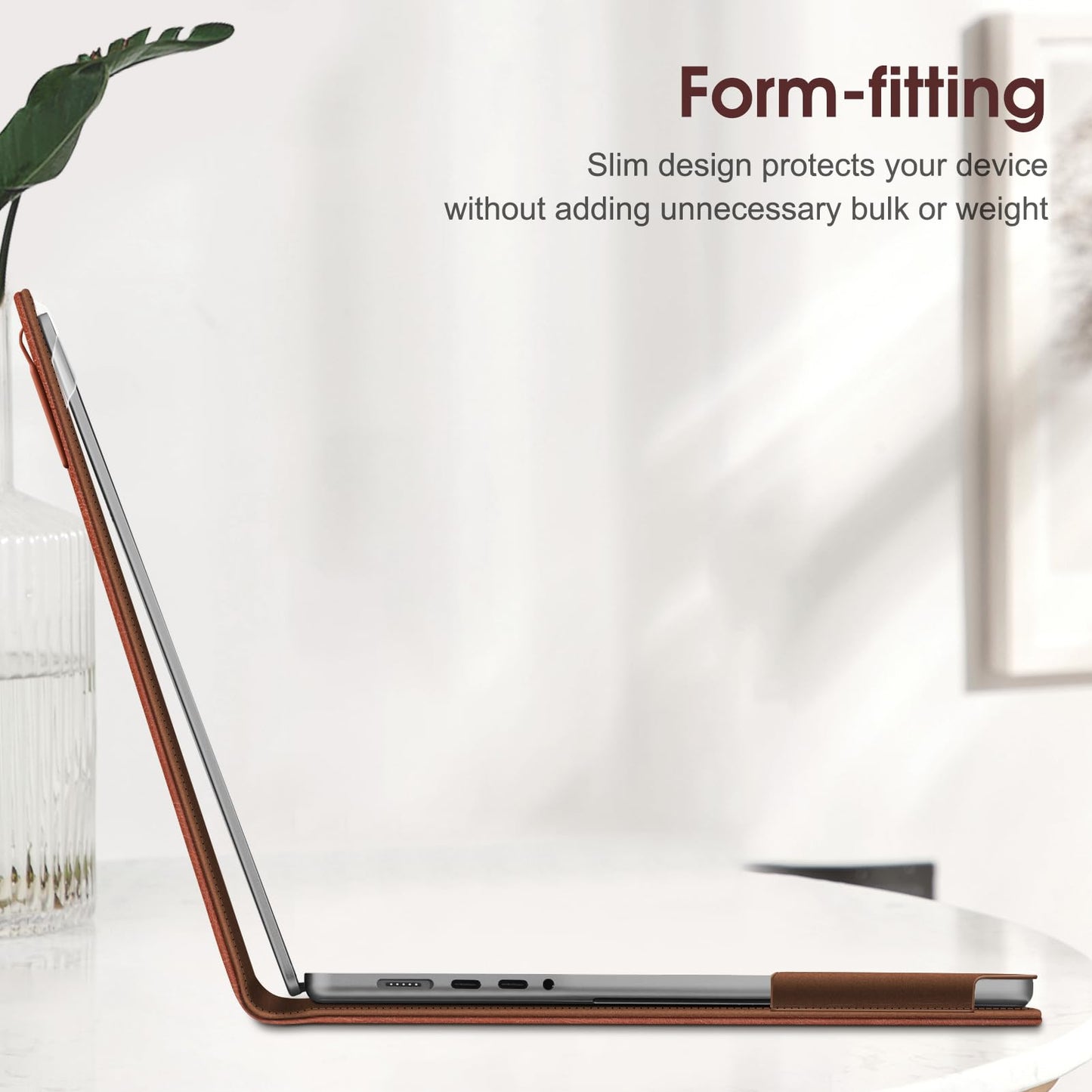 Fintie Sleeve Case for MacBook Pro 14 Inch A3427 A3426 A3434 A3401 A3185 A3112 A2992 A2918 A2779 A2442 (2026-2021), PU Leather Folio Cover for MacBook Pro 14" M5/M4/M3/M2/M1, Brown