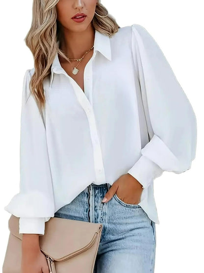 Zeagoo Womens Shirts Button Down Printed Lantern Long Sleeve Blouse Fashion Casual Tops 2025