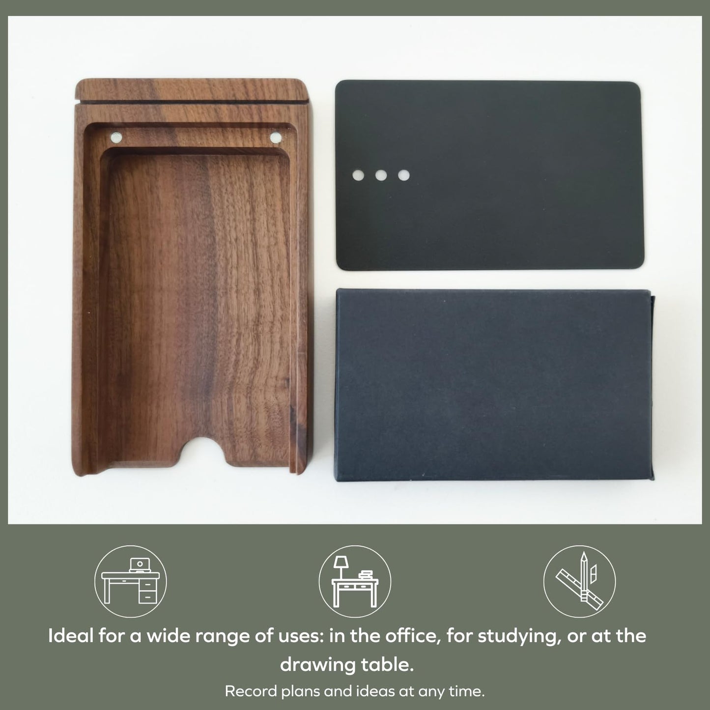 muso wood Daily To Do List Planner with Walnut Stand - 100 To Do List Cards - Undated Daily Planner Notepad for Desk Accessories and Supplies, Enhanced Productivity, Work Office Accessories