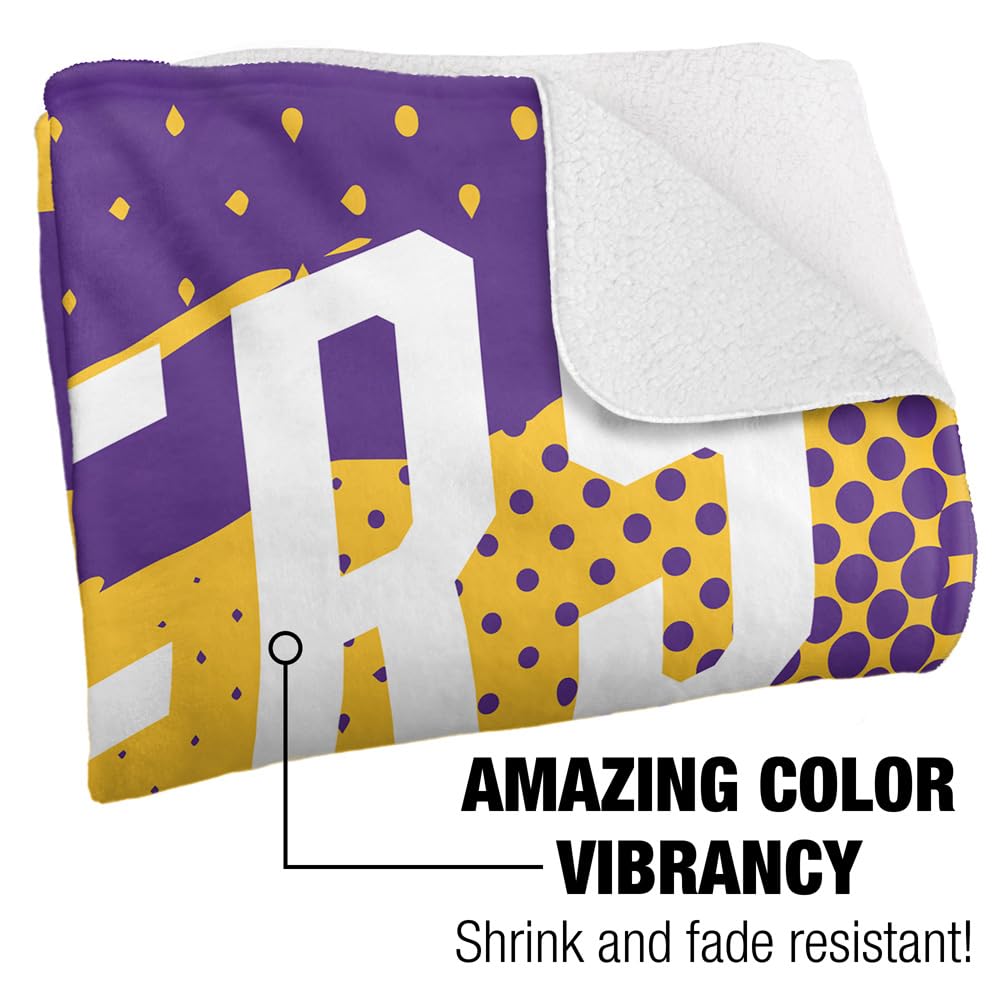 LOGOVISION Louisiana State University Fan Zone Silky Touch Sherpa Back Super Soft Throw Blanket 50"x60"