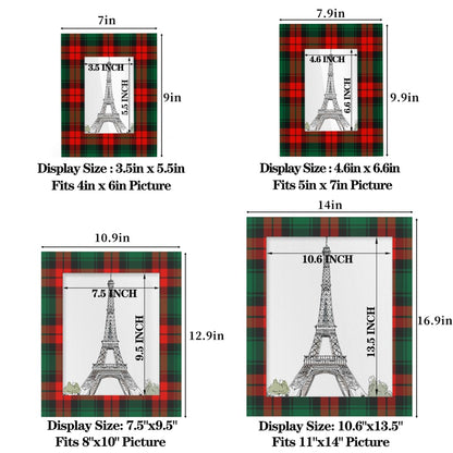 POFATO Christmas Plaid Pattern 8x10 Picture Frame Wooden Picture Frames for Wall Hanging & Tabletop Decor Display 8x10 or 8x8 Picture Collage Family Weddings Christmas Photo Frame for Gift