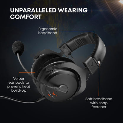 beyerdynamic MMX 300 PRO Closed Gaming Headset with Stellar.45 Driver and Condenser Microphone, Wired Gaming Headset Suitable for PC, Gaming Console, PS, Switch. Handmade in Germany