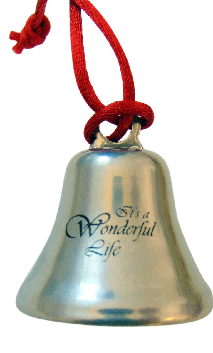 It's a Wonderful Life Bell Christmas Ornament Movie Steel Ribbon USA Made