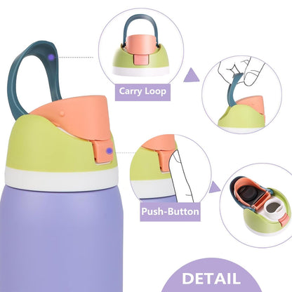 Replacement Lid for Owala Freesip, One Button Water Bottle Top Replacement Cap Compatible with Owala Cup 16oz 24oz 32oz 40oz, Leakproof Lids Accessory，BPA-Free，No Water Leakage