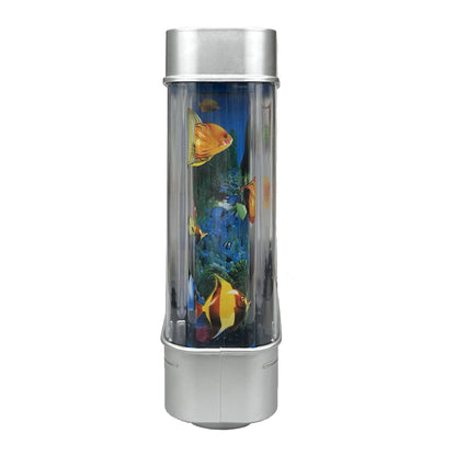 Tokenkuko Fake Motion Fish Tank Mini Aquarium, Artificial Tropical Decorative Lamp Night Light with Moving Fish, Gift for Family(US Plug)