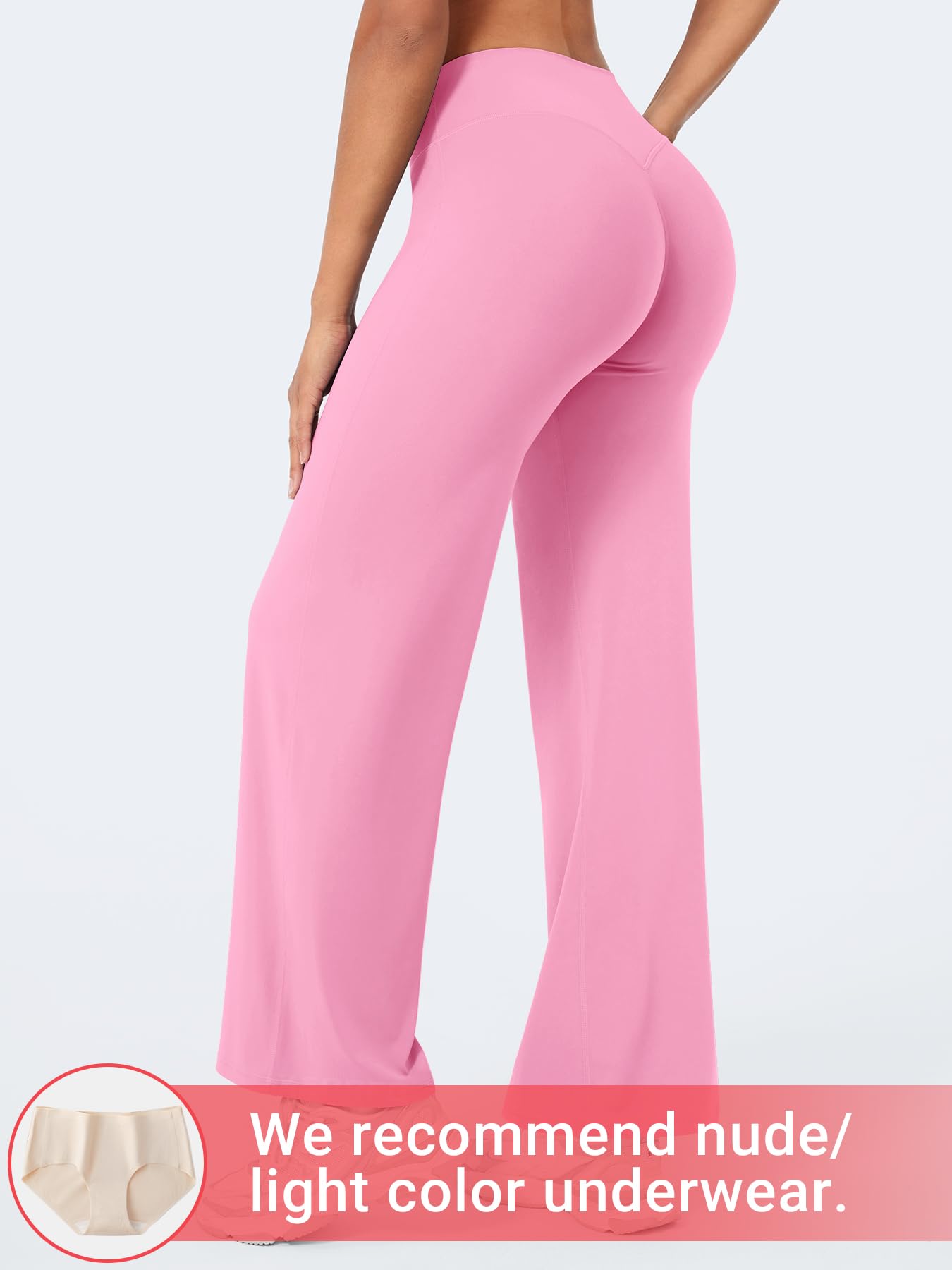 YEOREO Workout Leggings Womens No Front Seam Straight Leggings 29" High Waist Buttery Eddiy Gym Yoga Pants Bubblegum Pink M