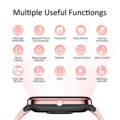 Smartwatch for Women - Call, Fitness Tracker, Heart Rate & Sleep Monitor, 1.69" Touch Screen, Waterproof - For Android & iPhone, Pink