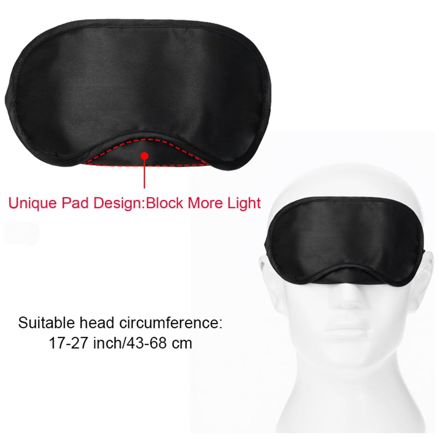 Mudder Blindfold Eye Mask Shade Cover for Sleeping with Nose Pad, 10 Pack