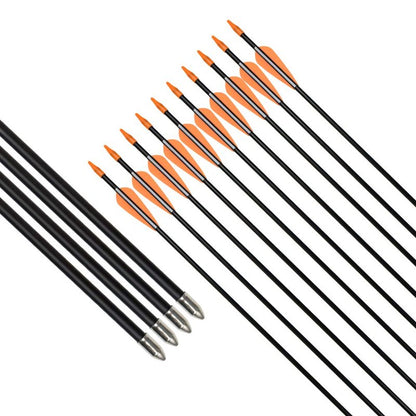 Practice Fiberglass Arrows Archery 24 Inch Target Shooting Safetyglass Recurve Bows Suitable for Youth Woman Beginner 12PCS