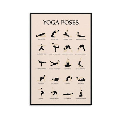 CYPGTBCK Yoga Poster for Beginners Home Gym Workout Poster Decorative Painting Canvas Wall Art Living Room Posters Bedroom Painting 12x18inch(30x45cm)