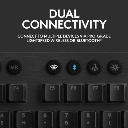 Logitech G915 Lightspeed RGB Mechanical Gaming Keyboard, Low Profile GL Clicky Key Switch, LIGHTSYNC RGB, Advanced Lightspeed Wireless and Bluetooth Support - Clicky,Black
