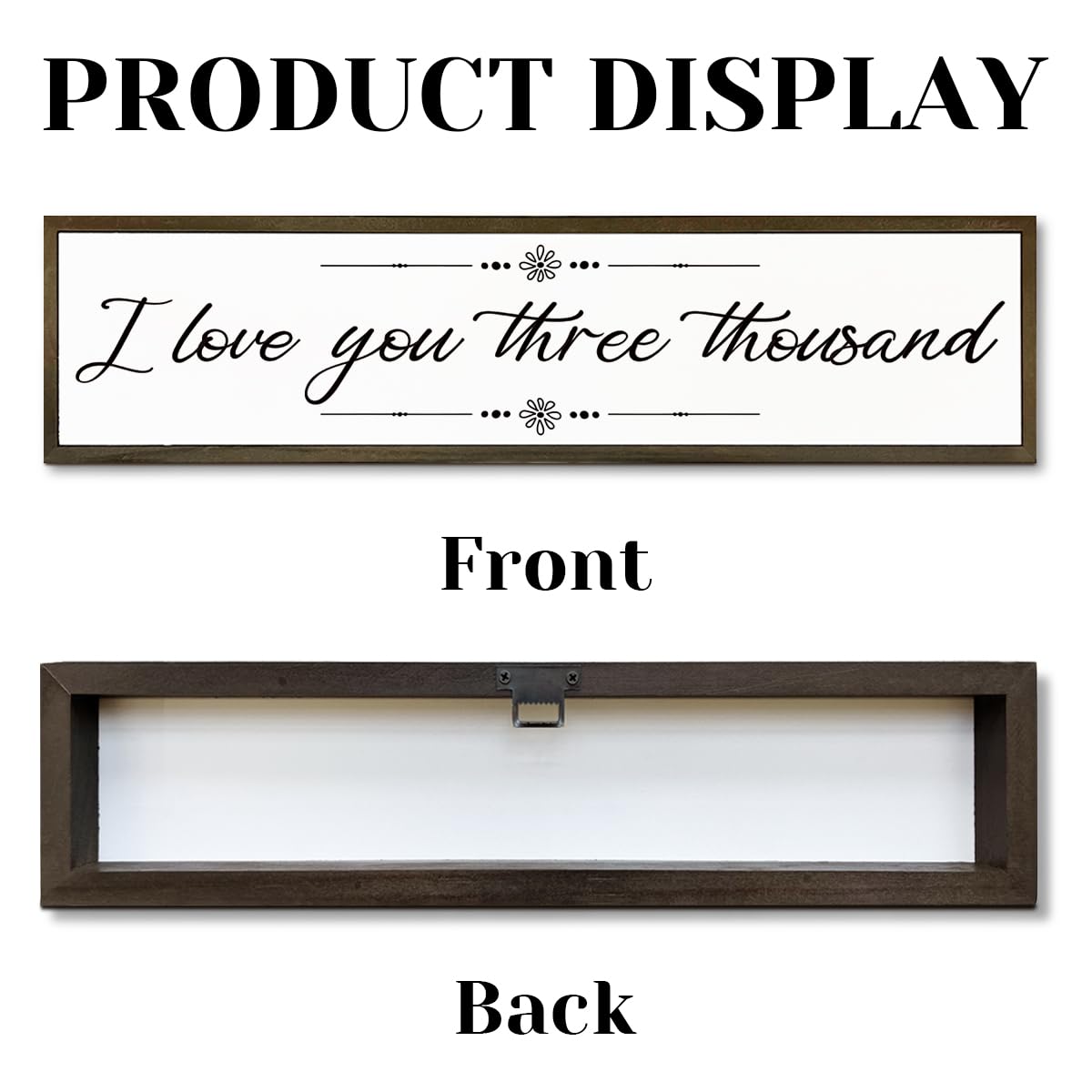 Romantic Wall Decor, I Love You Three Thousand Sign, Decorative Wooden Sign for Wall or Shelf Decor, Master Bedroom Decoration Above Bed, Housewarming Gift 17.8x4x1.18 inches