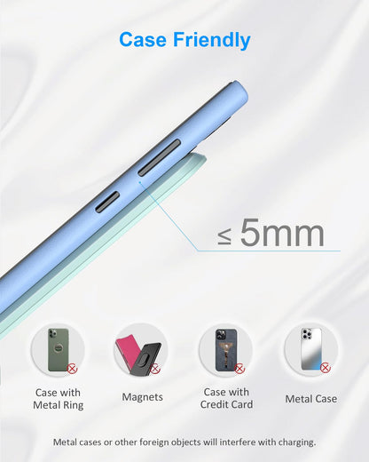 NANAMI Upgraded Fast Wireless Charger, Qi-Certified Wireless Charging Stand Compatible with Samsung Galaxy S25/S24/S23/S22/S21/S20 & Qi Phone Charger for iPhone 17/17 Air/16/16 Plus/16 Pro/15/14/13