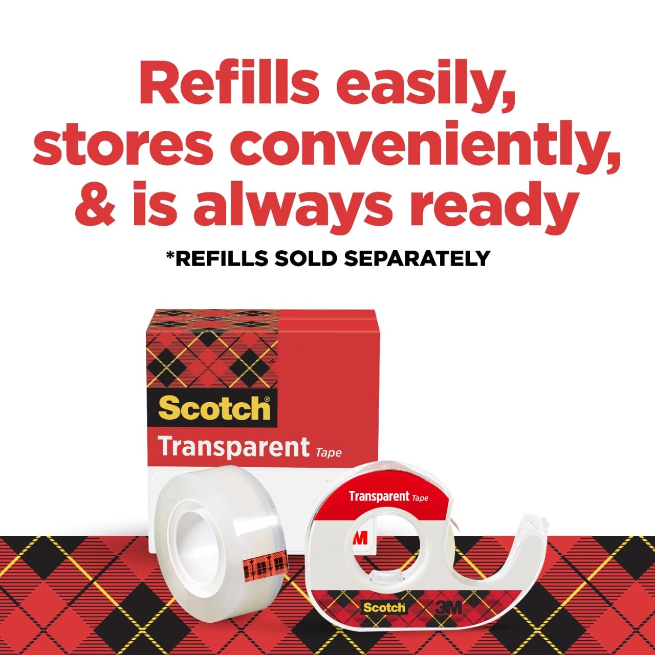 Scotch Transparent Tape, Versatile, Clear Tape Engineered for Office and Home Use, 3/4 x 850 Inches, 4 Dispensered Rolls