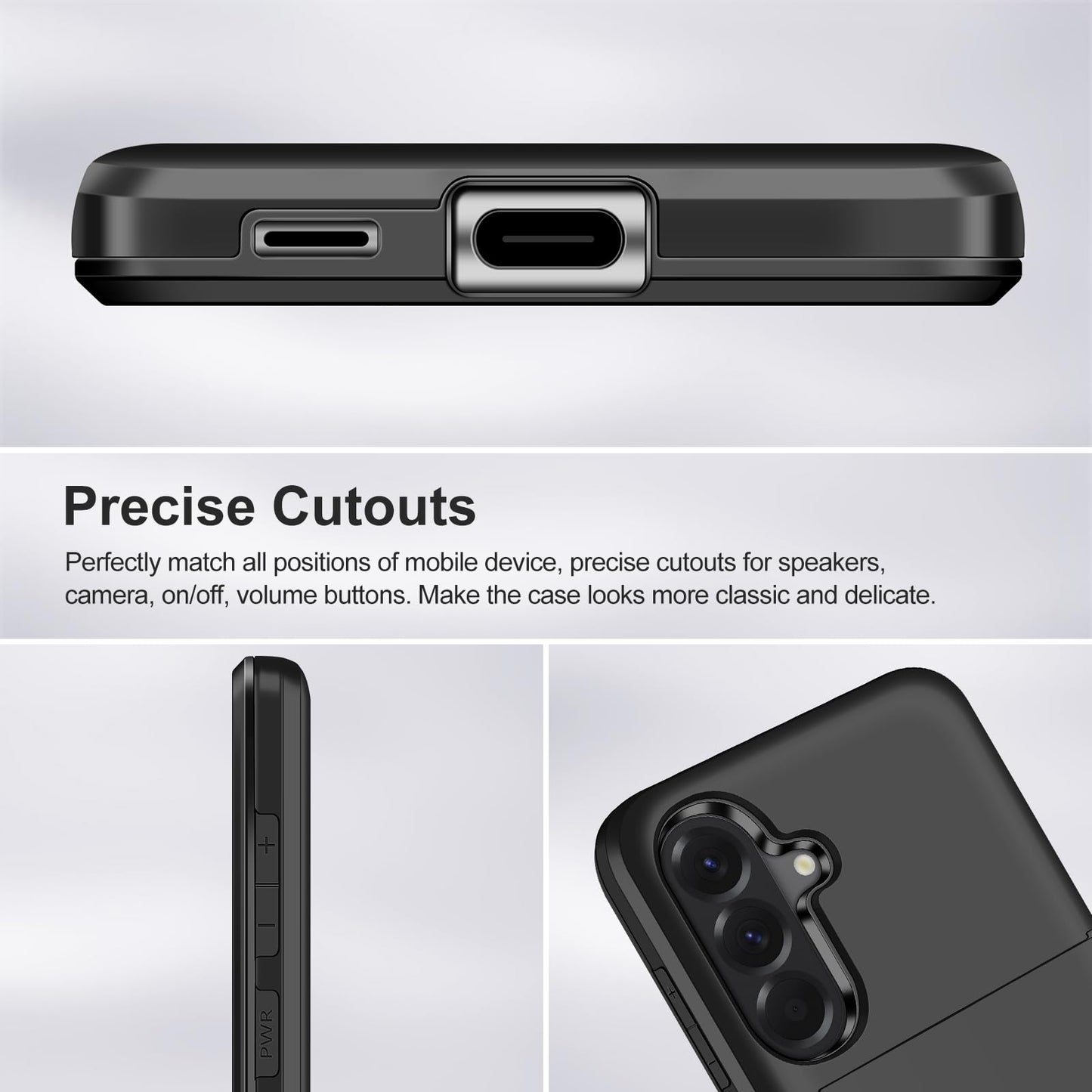 SAMONPOW for Samsung Galaxy A56 5G Case with Card Holder Wallet Case Heavy Duty Women Men Protective Dual Layer Shockproof Hidden Card Slot Slim Wallet Phone Cover for Samsung Galaxy A56 5G, Black