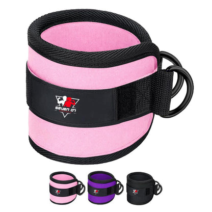 Ankle Straps for Cable Machines, Adjustable Comfort Ankle Cable Attachments for Women & Men, Glute Kickback Ankle Strap for Workout Gym Ankle Cuff Neoprene Padded Durable lifting Straps (Pink)
