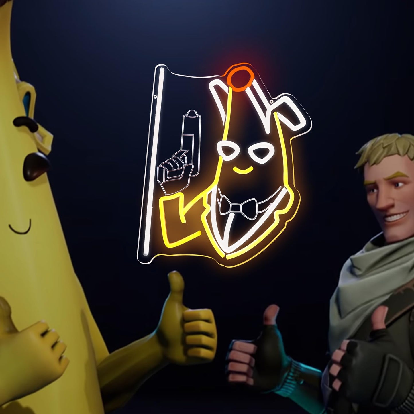 lmprintNook Banana Peely Neon Signs for Wall Decor Fort Night Lights for Game Room Decoration,Dimmable LED Figure Neon Lights for Man Cave,Bar,Birthday Party and Game Lover Gifts