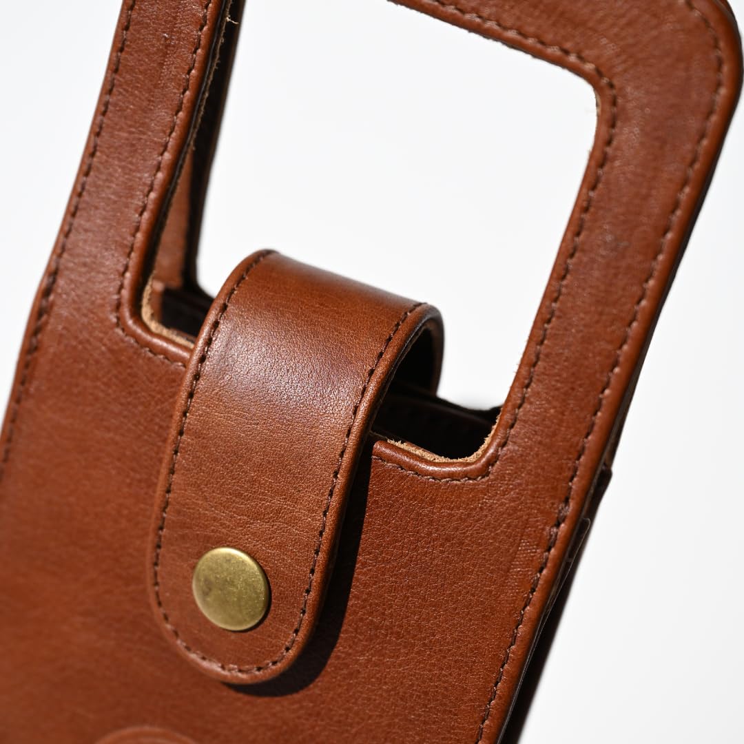Argali Wines Premium Collection Single Bottle Wine Tote - Genuine Leather, Elegant & Durable, Secure Locking Strap, Sophisticated Gift for Wine Enthusiasts (Brown)