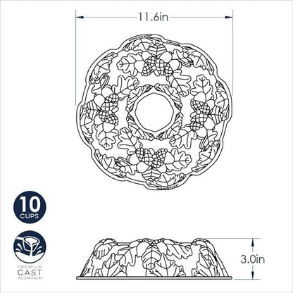 Nordic Ware Autumn Wreath Bundt, Bronze, 10 Cups