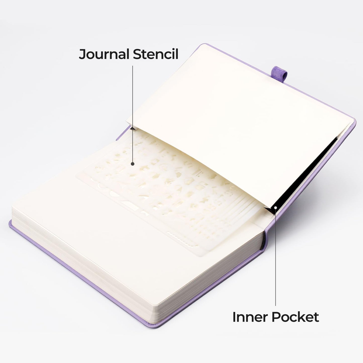 EMSHOI Blank Notebook Journal - 320 Pages, 100gsm Thick Paper, A5 Hardcover Leather, Art Sketchbook for Drawing, Unlined, Plain Sketch Book for Women Men Work Writing, 5.75 x 8.38, Light Purple
