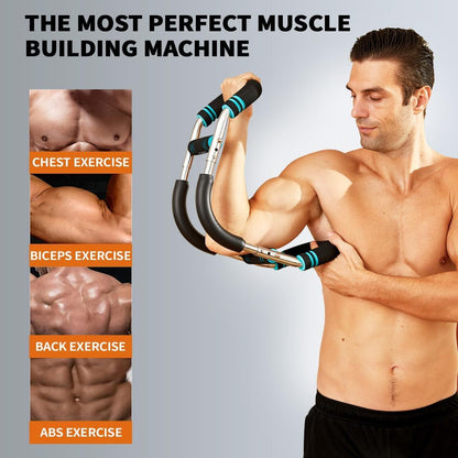 Twister Arm Trainer for Men - 40-100 LBS Adjustable Chest Workout Equipment with 3 Resistance Levels, Portable Detachable Home Gym Strength Trainer for Upper Body Muscle Building, Exercise Equipment
