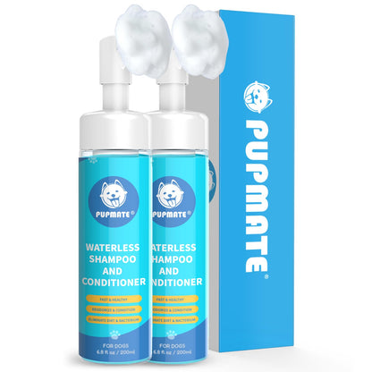 Paw Cleaner | No-Rinse Foaming Cleanser for Dogs Cats | 7 fl oz | Gentle and Safe | Pleasant Smell | Deep Clean Pet Paws | Bottle with Removable Soft Silicone Brush, 2 Bottles