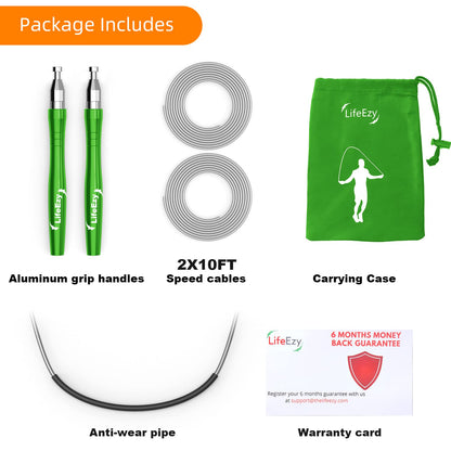 Jump Rope, High Speed Weighted Jump Rope - Premium Quality Tangle-Free - Self-Locking Screw-Free Design - Jump Ropes for Fitness - Skipping Rope for Workout Fitness, Crossfit & Home Exercises