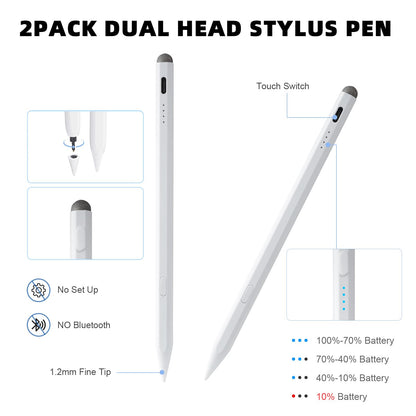 Stylus Pen for iPad Pencil 11th A16/10th Gen,2Pack Active iPad Pen Fast Charing,iPad Pencil Pro for 2018-2025 iPad 11 A16/10/9/8/7/6,iPadPro 13"/11"/12.9"/M4,iPadAir 6/5/4/3,iPadMiNi 7 A17 Pro/6/5 Gen