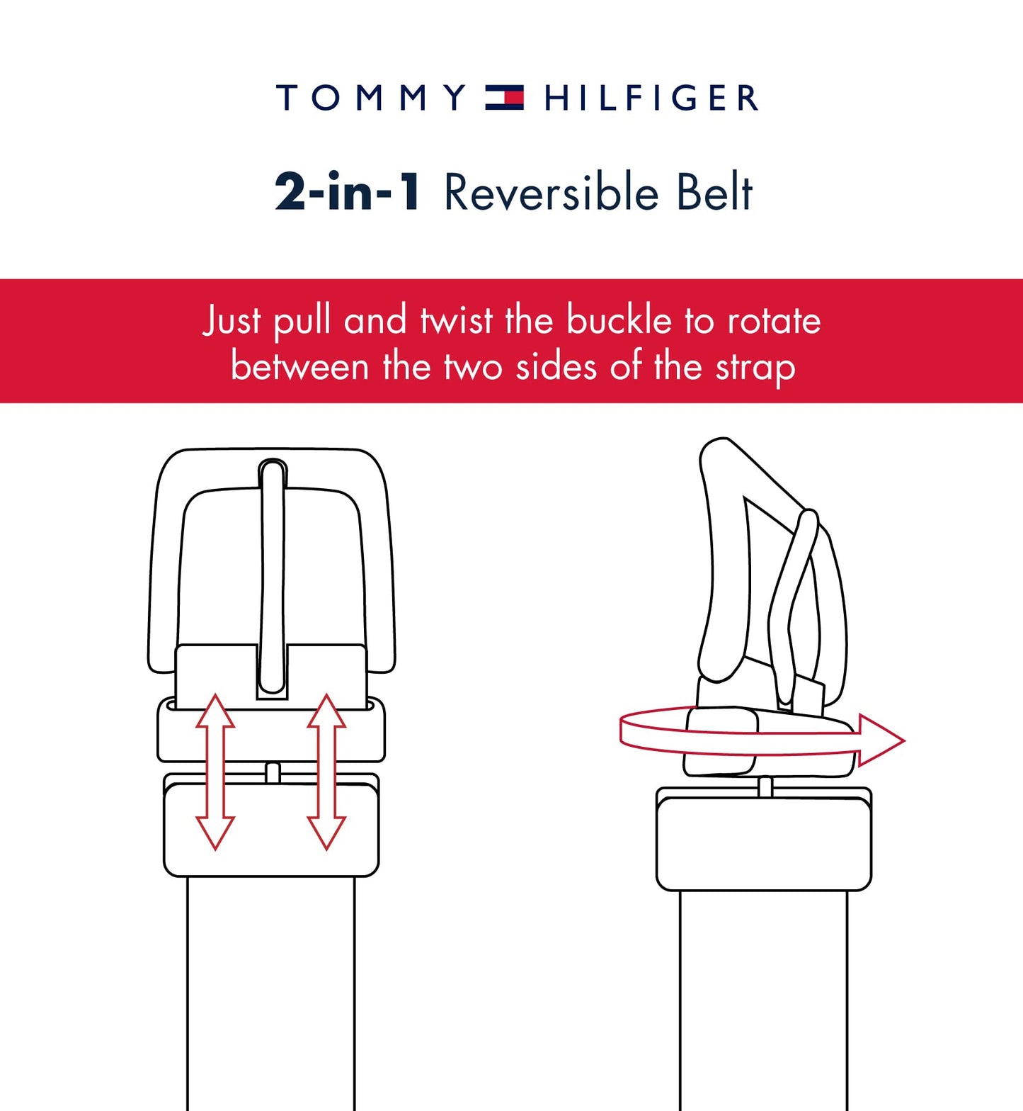 Tommy Hilfiger Women's Reversible TH Flag Enamel Slim Belt, Tan/Black, Large