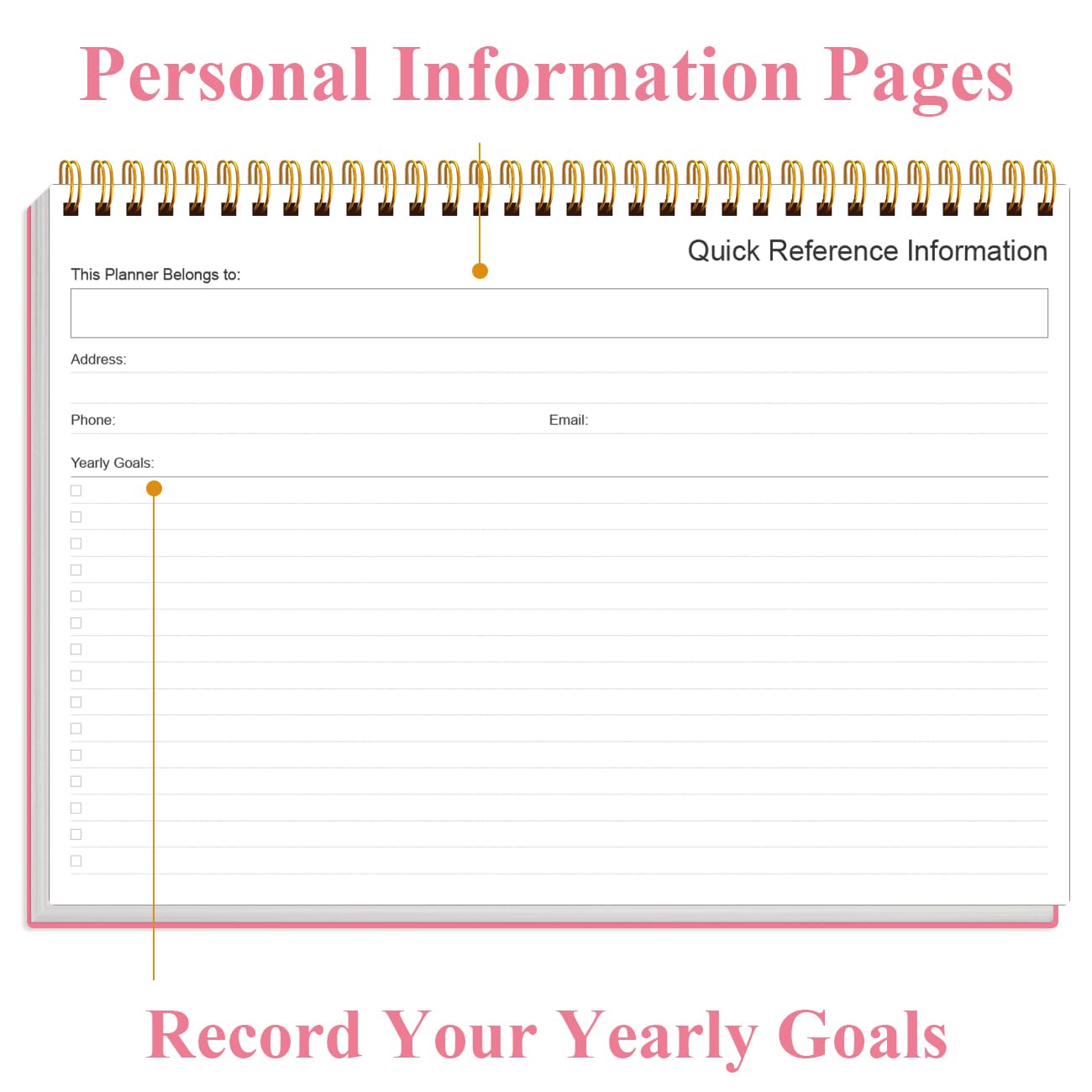 Weekly Productivity Planner - 8" x 11" Dashboard Desk Pad/Planner, Habit Tracker, Spiral Undated Weekly Planner for Office/School/Home, 54 Weeks, Pink