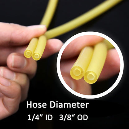 Latex Tubing, Latex Tube Natural 3/8in OD 1/4in ID Slingshot Tubing Surgical Tube Catapult Tube Rubber Hose Speargun Band 10FT 33FT 50FT One Continuous Piece (10 FT, Natural)