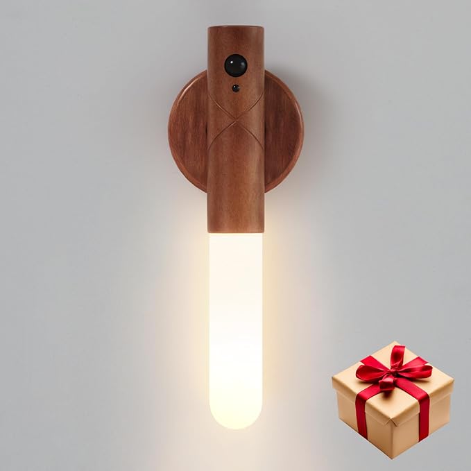 Motion Sensor Light Indoor, Battery Operated LED Lights for Bedroom, 3 Colors & Dimmable, Portable Rechargeable Wall Sconce for Bathroom Hallway Stair Understairs Cupboard, Gift for Kids Parents(Opal)
