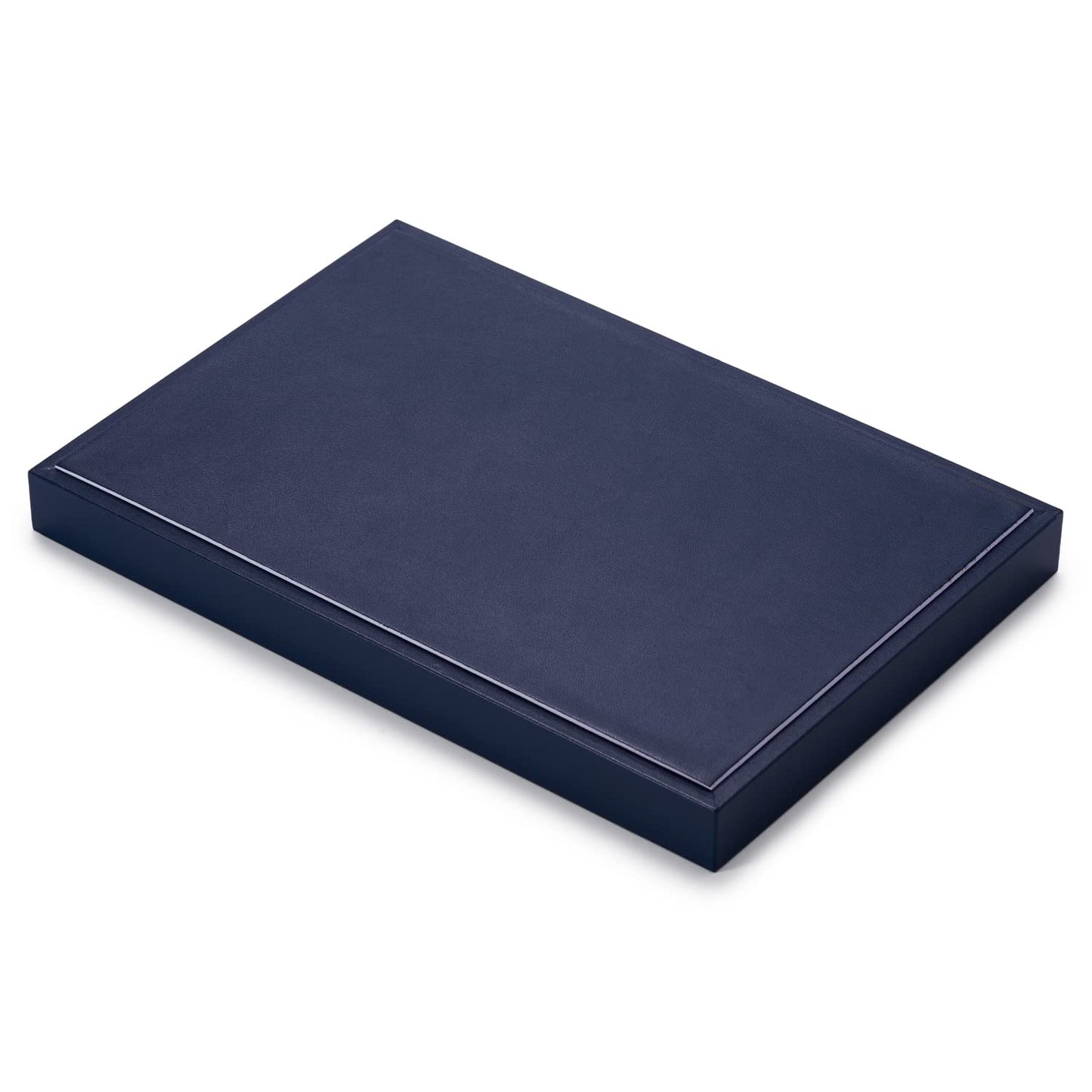 Oirlv Stackable Necklace Pendant Bracelet Organizer Tray Blue Leather Jewelry Drawer Organizer Trays