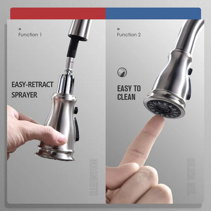 APPASO 3 Hole Kitchen Faucet with Pull Down Sprayer, Kitchen Faucets with Soap Dispenser, 3 Pieces Kitchen Sink Faucet with Separate Handle, Matte Black Kitchen Faucet 3 Hole, 218MB