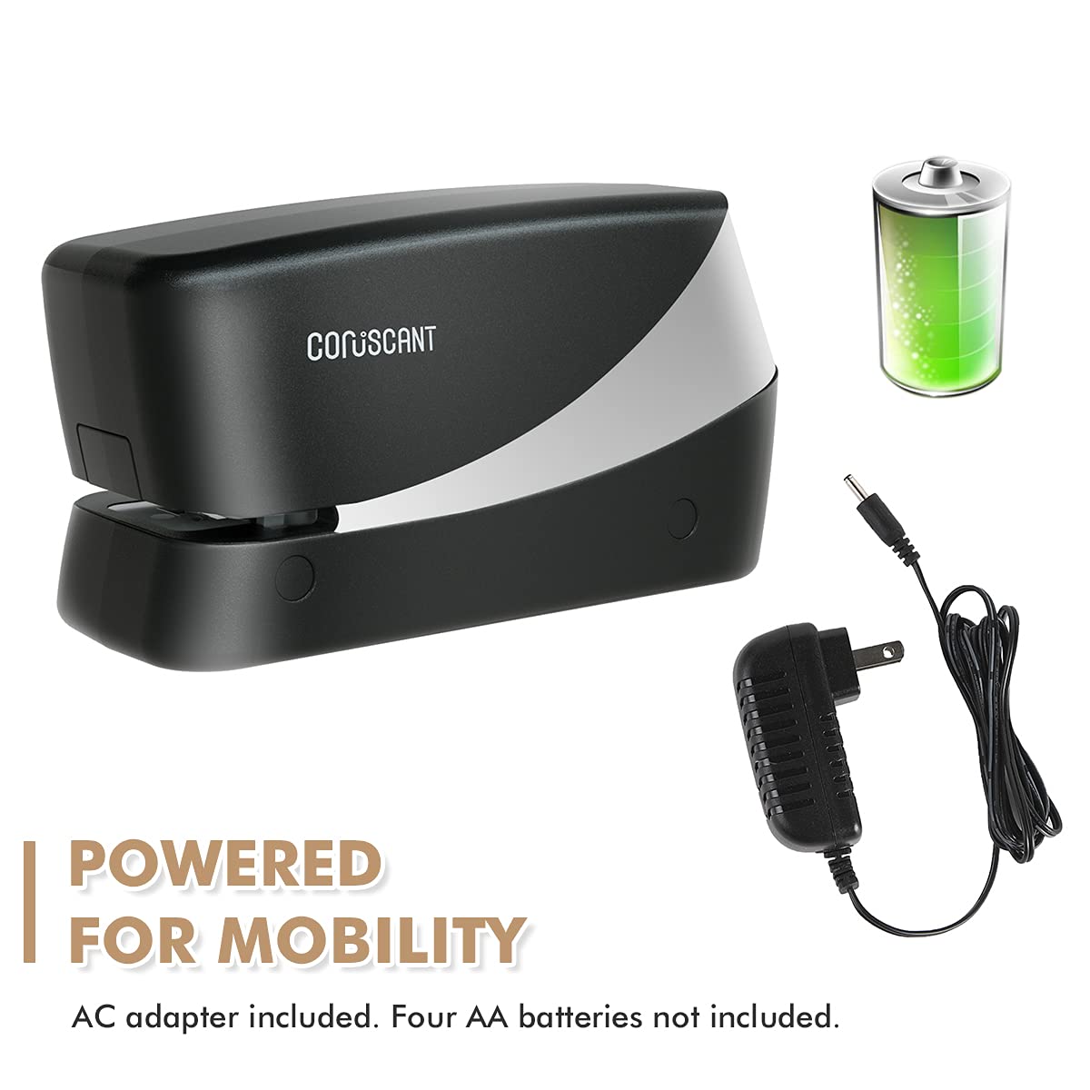 Coruscant Electric Stapler, Heavy Duty Desktop Stapler, Includes 2000 Staples and 1 Staple Remover, No-Jam Automatic AC or Battery Powered, 25 Sheet, Professional for Office Home School Use