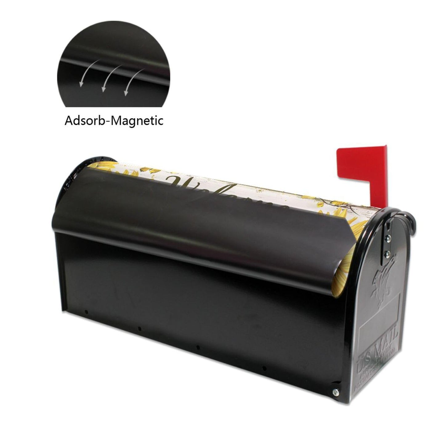 ALAZA Spring Summer Sunflower Welcome Magnetic Mailbox Cover MailWraps Garden Yard Home Decor for Outside Standard Size-18"x 20.8"
